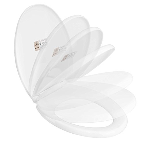 VILSTEIN© WC-Sitz mit Absenkautomatik, WC Deckel Toilettendeckel, Antibakteriell beschichtet, Soft-Close für Sitz und Deckel, inkl. Universal Befestigungs-Set, weiß, VS-ZT13V2 - 3