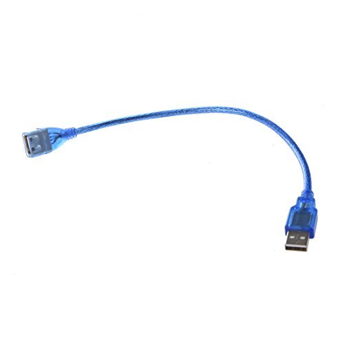 TOOGOO(R) 30cm Azul Cable de Extension USB 2.0 Tipo A Hembra a Macho AF-AM