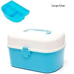 YINING Boîte à Pharmacie Portable en Plastique,Boîte de Rangement pour médicaments/Grande Trousse de Premiers Soins Portable à la Maison Multi-Couches