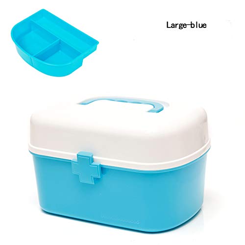 YINING Boîte à Pharmacie Portable en Plastique,Boîte de Rangement pour médicaments/Grande Trousse de Premiers Soins Portable à la Maison Multi-Couches