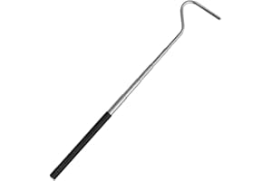 PMTFUMY 1pcs 27" Stainless Steel Snake Hook,Retractable Grabbing Tool for Reptiles & Pets, Extendable Handling Hook for Safe Pick-Up