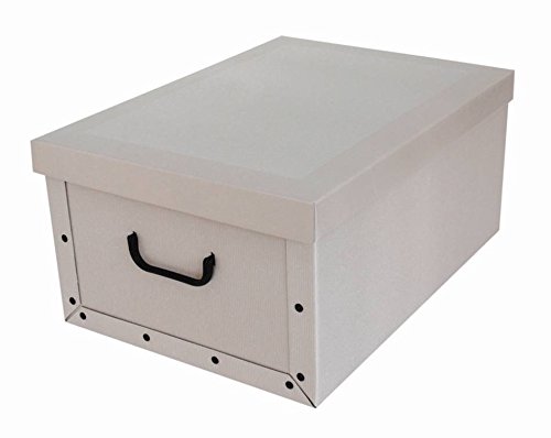 4 Stück Deko Karton der Serie „Classic“ in Creme-Weiß und Blau mit feinen Streifen ! XXL Volumen, tolle Optik und super Stabilität! Jede Box mit den Maßen 51 x 37 x 24 cm – Topp für Haushalt, Büro, Wäsche, Geschenkbox, u.v.m. - 2