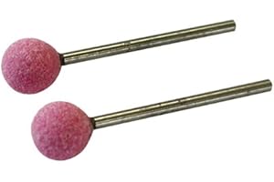 Maxicraft 89751 Jeu de 2 meules sphériques en corindon ø 10 mm sur tige, Rouge