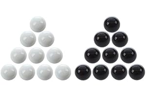 JOUSE Lot de 20 boules de verre 16 mm - Décoration de couleur - Nuggets - Noir et blanc
