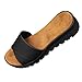 Produktbild WINLISTING Muttertag Damenmode Wohnungen offene Zehen Dicke untere Strand Schuhe römische Hausschuhe Sandalen (Schwarz, 35)