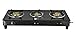 Black Pearl Excel Three Burner MS Cotted Toughened Glass Manual Ignition Gas Stove RS.3999.00