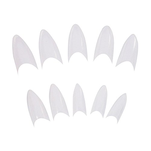 Well-Goal 500pcs Sharp Ending Stiletto glitter Color False Nail Tips Acrylic Nai