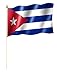 Produktbild Stockflagge/Stockfahne KUBA / CUBA Flagge/Fahne ca. 30 x 45 cm mit ca. 60cm Stab/Stock