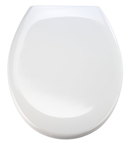 Wenko Premium WC-Sitz Ottana Weiß, Toilettensitz mit Absenkautomatik & rostfreier Fix-Clip Edelstahlbefestigung, Duroplast WC Sitz, antibakteriell, 37,6 x 45,2cm