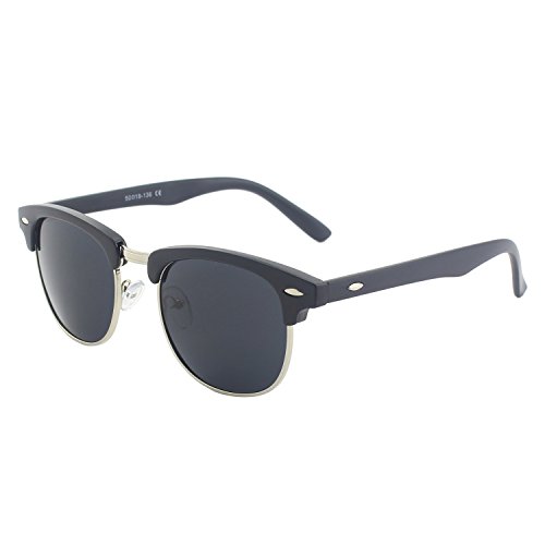 CGID MJ56 Gafas de Sol Clubmaster Wayfarer Retro Mujer Hombre,Mate Neg