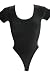 Produktbild R-Dessous Damen Body kurzarm Bodysuit Leotard Top Trikot nahtlose Microfaser Sport Shirt Rundhals schwarz Groesse: L/XL