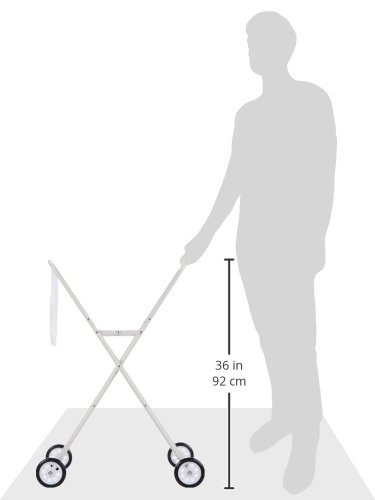 Daily 22270 Waschkorb Trolley, Metall, weiß, 53 x 43 x 86 cm - 2