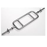 Ampro Chrome Triceps Weightlifting Bar with Spinlock Collars with Sticker