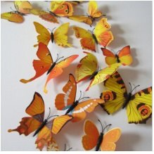 12pcs PVC 3D Butterfly wall decor stickers art Decals for home Decoration-Yellow RS.299 (40.00% Off) - Amazon