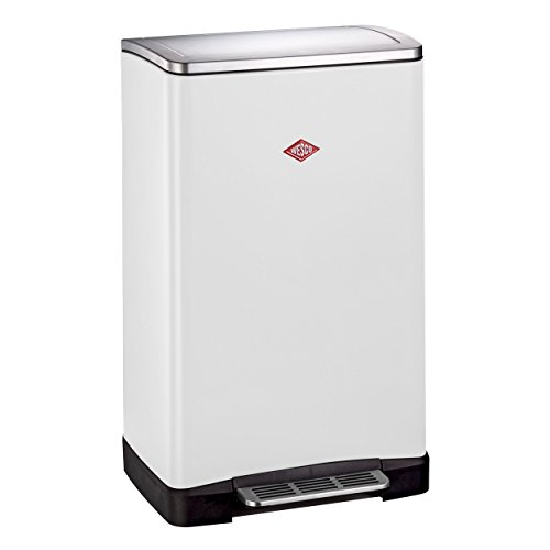 Wesco 381401-01 One Boy Abfallsammler/Mülleimer pulverbeschichtetes Stahlblech 34.50 x 40.50 x 65.0 cm, Weiß