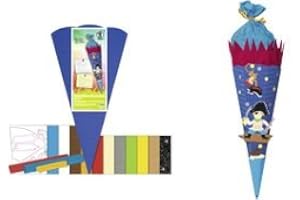 Ursus 9850009 - Schultüte Bastelset Pirat, sechseckig, Höhe ca. 68 cm, Duchmesser ca. 20 cm, inklusive Bastelanleitung und Vorlagebogen, zum Selbstbasteln, ideal für die Einschuluung