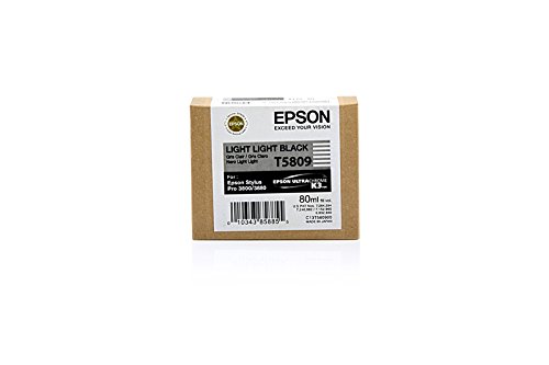 Epson Stylus Pro 3880 - Original Epson C13T580900 / T5809 / Stylus Pro3800 Light Light Black Tinte - 80 ml