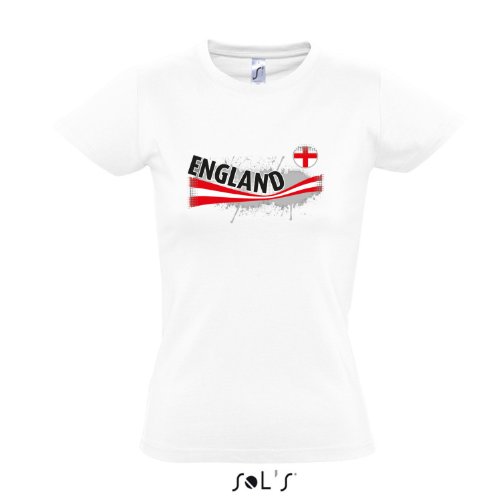 Fanshirt-Damen ENGLAND Ländershirt EM / WM Trikot S-XXL , White , XXL