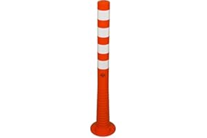 FLEXIBARRIER Postes flexibles de tránsito – Elasto (30 – 100 cm, diferentes colores), 1000mm, naranja/blanco, 1