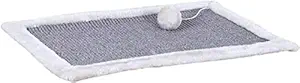 Trixie: - Scratching Mat with Plush Border | Scratching Mat for Your Feline Friends | Comes with a Toy on String to Keep Your Pet Attracted and Engaged for Hours