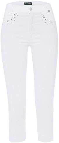 Golfino Techno Stretch Sparkling Ladies Golf Capri White-38