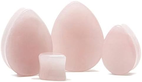 Rose Quartz Teardrop Plug - Custom Plugs (18)