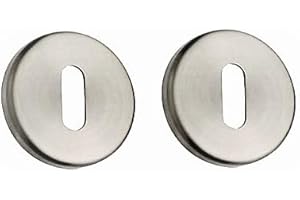 Paire de rosaces "KLOSE besser" - Rondes Diam.53 mm - "Elsa" - Trou de clé L - Inox 304