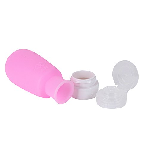 Reise-Flaschen, ARKTeK 3oz Leck-Proof Soft Silikon-Container, Nachfüll- & Quetsch-Flaschen für Kosmetik, Shampoo, Conditioner, Lotion, Toilettenartikel [Set von 3, Grün / Pink / Lila] - 3