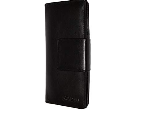 Preisvergleich Produktbild Geldbörse Brieftasche Echtleder NOONA Damen und Herren Schwarz VT0803