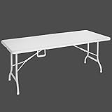 Capacidad para 8 personas Ldk Garden 82141 - Mesa de jardín plegable, 180 x 75 x 72 cm, color blanco