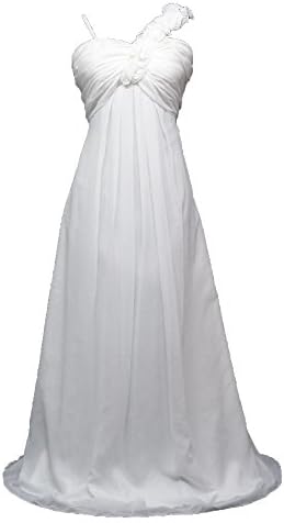 Cherlone Chiffon White, Ivory Maternity Wedding Evening Ballgown Prom Bridesmaid Dress UK 8-24