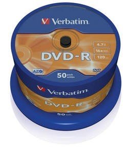 Verbatim DVD-R, bis 16fach, 50er-Spindel