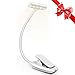 Produktbild MEROURII Book Light, 9 LED USB wiederaufladbar Augenpflege Leselicht, 3 Level Helligkeit Flexible Clip Leselampe im Bett und tragbar Reise Buch Lampe mit Touch Control, Schreibtisch, Nachtlicht Weiß