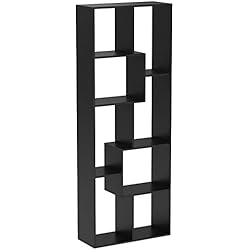 Homfa Bibliothèque en Bois Étagère de Rangement Design Salon Bureau 60x24x160cm (Noir)