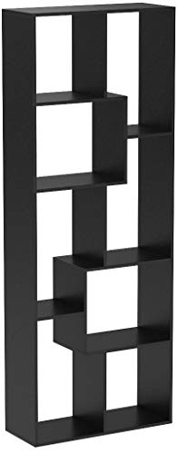 Homfa Bibliothèque en Bois Étagère de Rangement Design Salon Bureau 60x24x160cm (Noir)