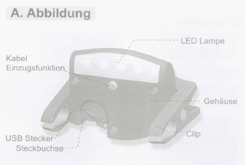 Laptop LED Klemmleuchte mit USB Anschlu  