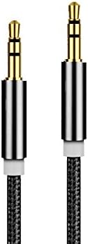 AUX Cable 3.5mm Improved MyVigor Braided Universal (BLACK) Auxiliary Cable Audio Cable 1m long for Apple iPod Aux for iPhone iPad, Beats Headphones, Home + Car Stereos, Aux Cord for Smartphones, MP3 Player and All your Audio Media Entertainment. See Other Colours Available.