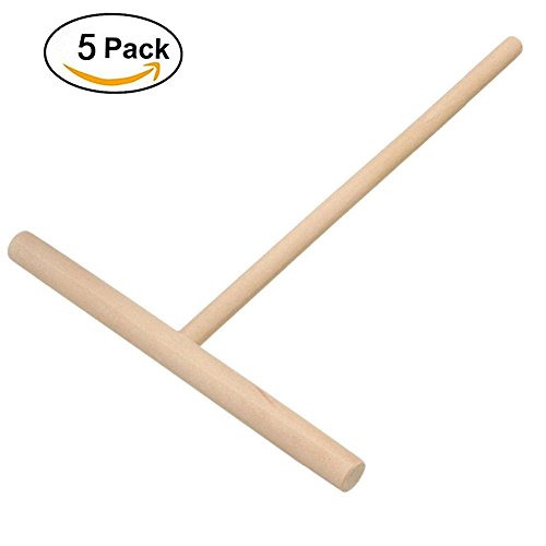 FOVIUPET 5 piezas de madera Rake redondo Batter Pancake Crepe Spreader cocina herramientas de repostería DIY Crepe Maker Pancake Batter Spreader Stick