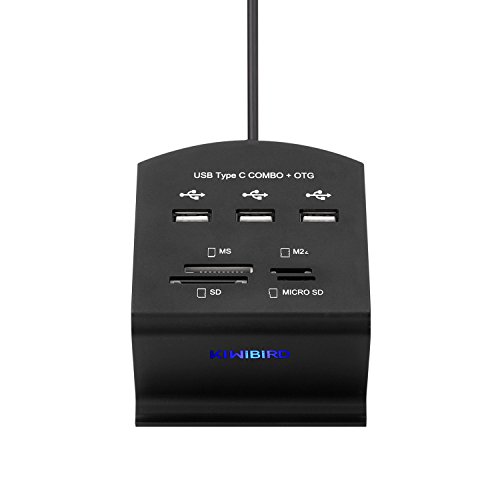 [Neuerscheinung] KiWiBiRD USB Typ C/Micro USB OTG HUB mit 3x USB 2.0, SD/Micro SD/MS/M2 High-Speed-Kartenleser USB-C/Mikro USB zu USB OTG Adapter - 2