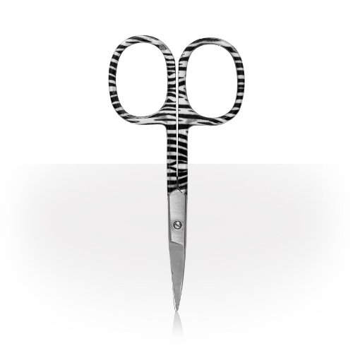 Nail Technician Scissors Stainless Steel Zebra Print Professonal Manicure Curved Scissors