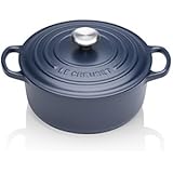 Le Creuset Cocotte Redonda, Colado Esmaltado, Hierro Fundido, Azul, 20 cm
