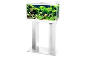 Love Aquatics 60 LED Tropical Glass White Aquarium and Stand - Includes Filter, Lights & Heater 58L Fish Tank, stand With FREE Syphon kit and Thermometer