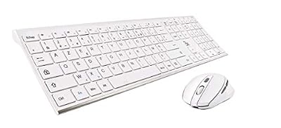 BlueElement - Pack Clavier et Souris sans Fil GRAPHEME - Wireless avec Smart Dongle - Clics Silencieux - Design Ultra Slim - Ergonomique - Rechargeable - Blanc - AZERTY FR