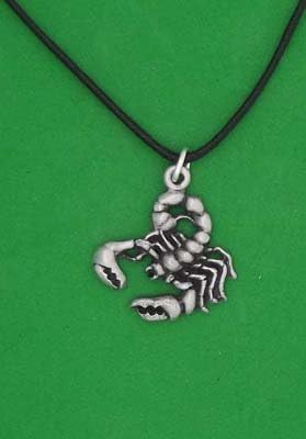 Scorpion Pewter Black Corded Necklace UK Handmade Pewter