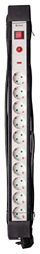 Preisvergleich Produktbild Eurosell - Premium Line 10fach Steckdosenleiste Mehrfachstecker Schutzkontakt + Kindersicherung + Überspannungsschutz + 3 Meter langes Kabel schwarz