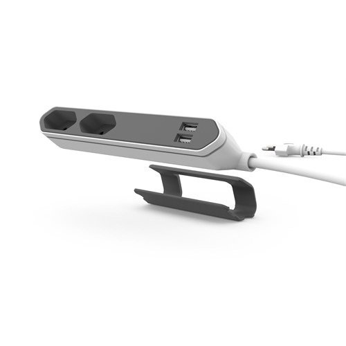 Allocacoc 9102/PB2SEU 9102/PB2SEU-PowerBars 2 Salidas + 2 USB Negrolanco, 220 W, 5 V, Negro/Blanco