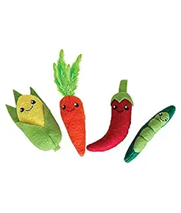 Petsport: - Fresh Veggies Assorted Cat Toy | Chew Toys for Kittens and Adult Cats | Infused with Catnip to Attract and Keep Your Kitty Engaged for Hours | Ideal for Any Size Cat - 20 Gram