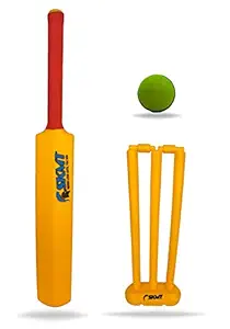 SKMT Never Lose You Win Cricket Kit Set for Kids 3 Stumps with 1 Bat and 1 Ball for Playing Perfect Cricket Combo Set for Kids Age -3-8