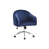 Miliboo Fauteuil de Bureau Velours Bleu foncé ROMI