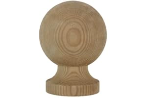 JUST THE JOB SUPPLIES Wooden Post Finial - Treated Pine - Acorn or Ball 50 75 100mm Brown or Green Cap (75mm Ball - Green)